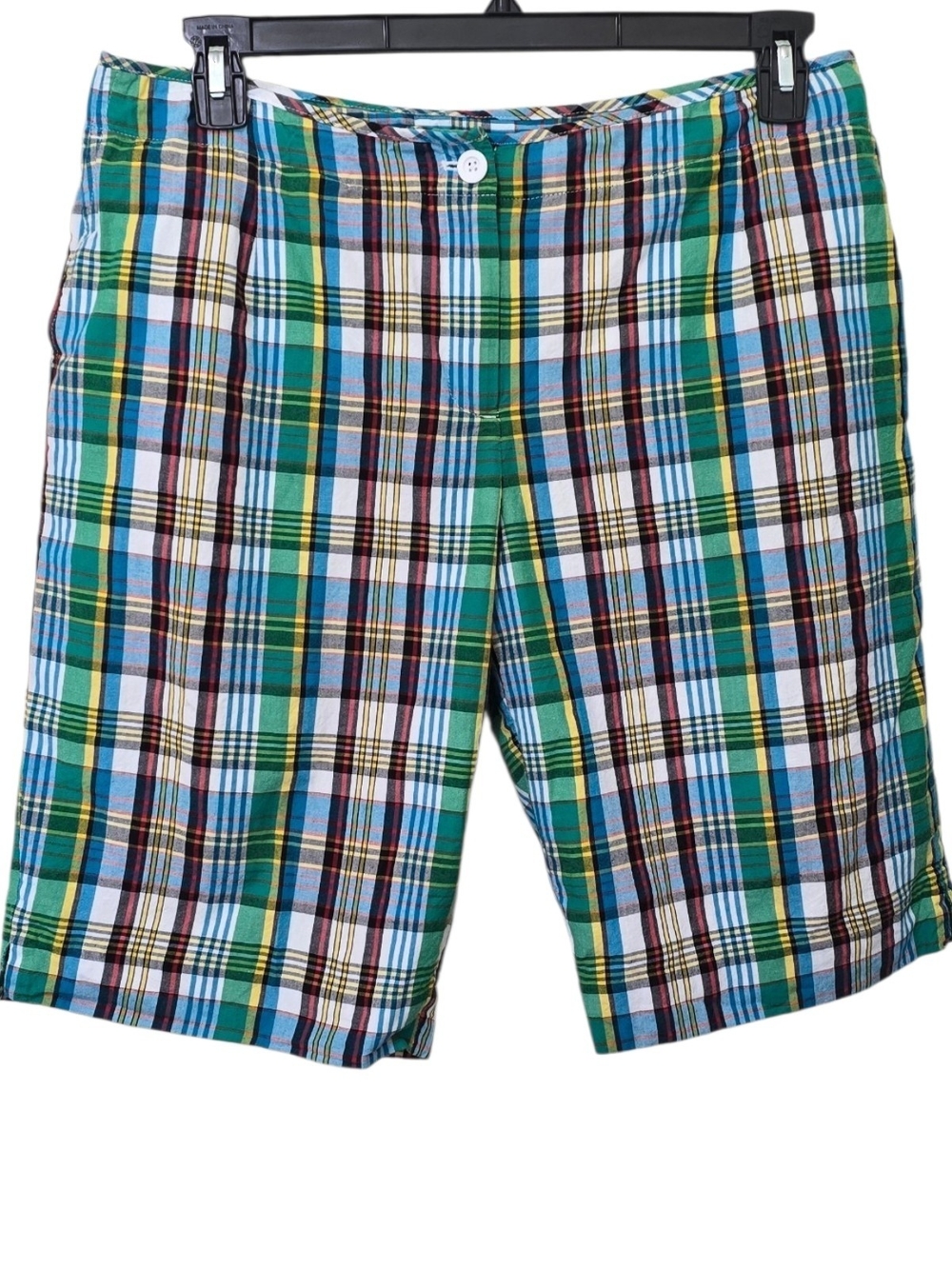 Vintage Pendleton Madras Tartan Plaid Bermuda Shorts Cotton Preppy Golf Women 14
